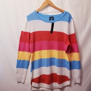 Colorful striped long sweater